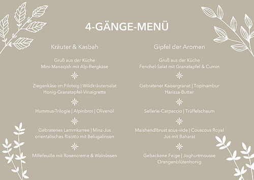 4-Gänge-Menü im Chalet Mädesüss