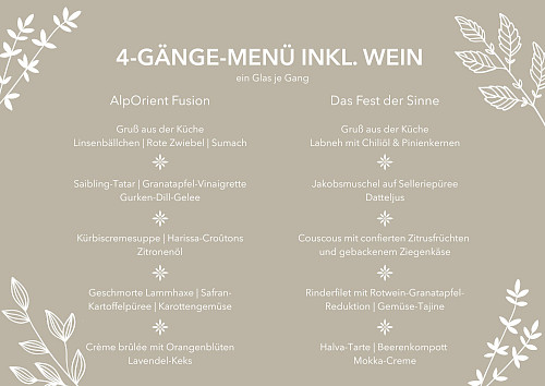 4-Gänge-Menü inkl. Weinbegleitung im Chalet Mädesüss